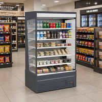 Vitrine réfrigérée numérique multi-étagères à refroidissement par air pour boissons et fruits, avec étagères réglables, pour supermarchés et restaurants