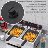 Friteuse électrique KFC pour équipement de restauration, friteuse à poulet à double cylindre pour hôtels et foyers, très efficace
