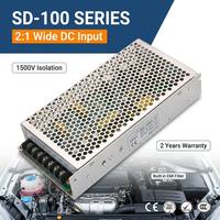 Convertisseur DC-DC isolé SD-100D 100W, entrée 72-144VDC vers sortie 12V 24V 48V DC, alimentation à découpage pour applications industrielles et ferroviaires (SMPS)