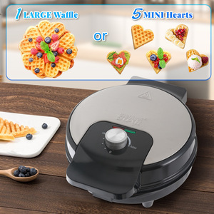 Máquina para Hacer Sándwiches Winning Star de 1000W, Multifuncional, para Waffles y Desayunos, de Plástico Negro Antiadherente y Fácil de Limpiar - Product Image 3