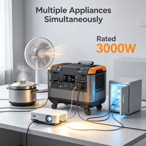 โรงงานผลิตดั้งเดิม OEM ODM สถานีไฟฟ้าพกพา 3000W 2688Wh LiFePO4 ชาร์จไฟด้วยพลังงานแสงอาทิตย์และรถยนต์ สำหรับใช้ในบ้านและตั้งแคมป์ - Product Image 3