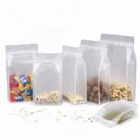 Sachet refermable transparent de qualité alimentaire avec poignée, résistant aux odeurs, pour l'emballage de haricots secs, de snacks de soja et de noix, pochette à fermeture éclair autoportante