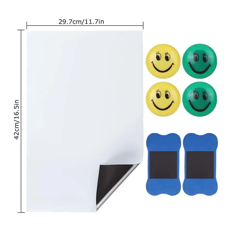 Grande A3 Dry Apagar Dry Wipe Whiteboard Folha Auto-adesivo Notice Board Folha Geladeira Magnetic White Board