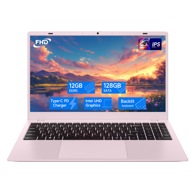 2025 Laptop Computer 15.6" HD Display Intel N150 Quad Core Processor up to 3.6GHZ 12GB DDR5 RAM 512GB SSD Ordinateur Portable Pc