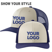 Casquette Trucker à 6 Panneaux avec Logo Personnalisé, Dos en Maille Structurée, Snapback, Tissu Poly Coton Sergé, Casquette Unisexe pour Hommes et Femmes