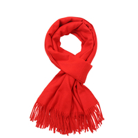 Hijabs rouges de luxe en cachemire avec écharpe Pashmina d'excellente qualité avec pompon pour châles d'hiver pour dames