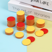Comptoirs circulaires en plastique bicolores personnalisés (rouge et jaune) non magnétiques – Ressources mathématiques pour la formation aux opérations