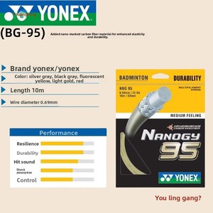 Cordes de raquette de badminton BG95 & /66/80P - Durables, très élastiques, longue durée, lot de 6 - Product Image 3