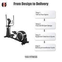 Elliptique professionnel commercial à freinage magnétique et propulsion arrière pour équipement de fitness en salle de sport - Usine