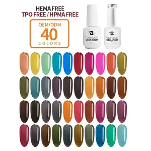 Smalto personalizzato serie 40 colori 15ml inodore semitrasparente Soak Off smalto Gel UV per unghie con campione gratuito