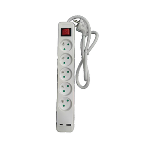 CE per estensione <span class=keywords><strong>bianca</strong></span> certificata tipo francese 5 prese IP20 USB tipo-C prese 3M presa di alimentazione messa a terra per uso industriale - Product Image 6