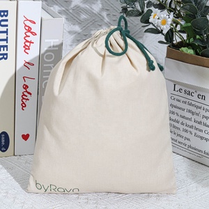 Wholesale Natural Cotton Linen Drawstring Shoe Bag Organic Soild Muslin Hat Wallet Storage Packing Pouch - Product Image 1