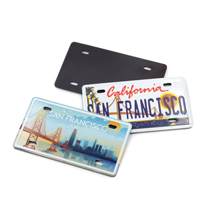 <span class=keywords><strong>Plaque</strong></span> d'immatriculation en aluminium avec photo de ville personnalisée Souvenir touristique <span class=keywords><strong>Plaque</strong></span> d'immatriculation en métal pour voiture Aimant de réfrigérateur en métal gaufré 3D - Product Image 1