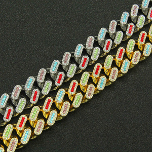 Collar Geométrico Colorido Clásico de Hiphop, Cadena Chapada en Oro y Plata, Collares de Aleación para Hombre, Joyería de Moda al por Mayor - Product Image 4