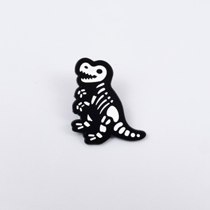 Dinosaur Skeleton Metal <b>Pin</b> Cartoon Animal Enamel Brooch Art Collectible Lapel Jewelry Accessory - Product Image 6