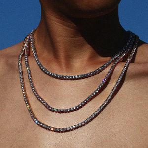 मुख्यालय रत्न क्लासिक गहने moissanite पत्थर टेनिस श्रृंखला mens टेनिस श्रृंखला हार - Product Image 6