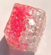 20562-Bloque de cristal de hielo rosa y blanco