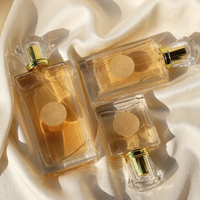 Promo! Botol Parfum Kotak Mewah 30ml 50ml 100ml, Botol Kaca Bening Kosong Alas Tebal, Semprotan Pompa, Tutup Kristal J&L