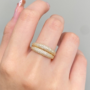 Aazuo – bijoux Vintage en or jaune massif 18 carats, bagues en diamants naturels à taille brillante, 0,50 ct, bague à lignes tendance, cadeau pour femme - Product Image 5