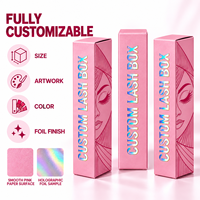 Boîte d'emballage pour gloss à lèvres en or rose avec logo personnalisé, boîte cadeau cosmétique recyclable avec impression offset sur papier couché
