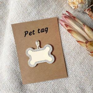 कस्टम डायमंड पालतू कुत्ते बिल्ली टैग आईडी हड्डी के दिल के आकार में गैंडा प्लेटें उत्कीर्ण नाम और पेटको और आईडी एक्सेसरीज़ के लिए संपर्क जानकारी - Product Image 6