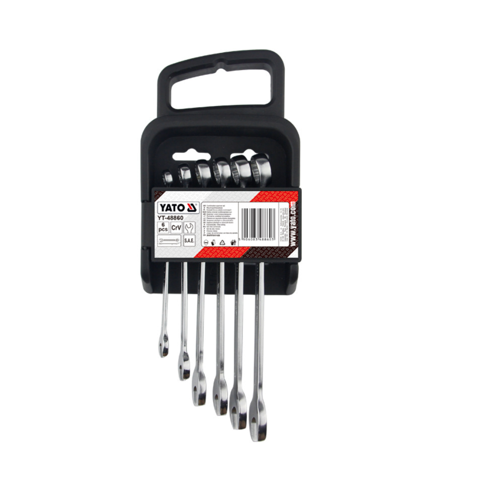 Yato Dual-Purpose Wrench Set 6 Pcs CrV Steel SAE Industrial Grade