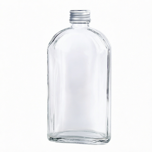 Clear <b>Flat</b> Glass Juice Beverage <b>Bottles</b> Transparent Gin & Spirits Screw Cap Alcoholic Beverages 200ml - Product Image 1