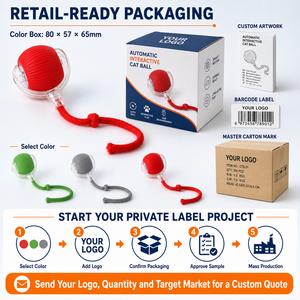 Palla Interattiva Intelligente per <span class=keywords><strong>Gatti</strong></span> con Corda, Ricaricabile USB-C, Rotazione a 360°, Produzione OEM °   Giocattolo Rotante Autonomo per <span class=keywords><strong>Gatti</strong></span> da Interno - Product Image 5