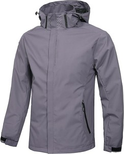 Veste d'hiver Veste d'extérieur légère <span class=keywords><strong>et</strong></span> imperméable Saison d'hiver Manteau d'extérieur à capuche solide avec boutons Veste de <span class=keywords><strong>pluie</strong></span> d'extérieur - Product Image 2