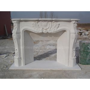 Cheminée d'intérieur <span class=keywords><strong>de</strong></span> style europé<span class=keywords><strong>en</strong></span> sculptée à la main Cheminée <span class=keywords><strong>en</strong></span> marbre blanc décorative autoportante Style <span class=keywords><strong>de</strong></span> designer - Product Image 3