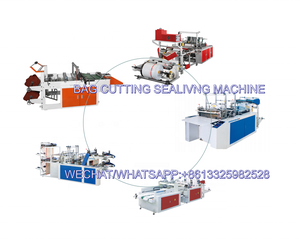 Saco de lixo de duas linhas que fazem máquina automática do saco plástico do corte da máquina com perfuração - Product Image 4