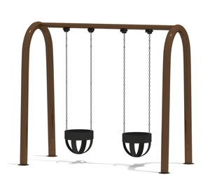 Juego de columpio para bebé de hierro con tubo galvanizado certificado TUV para parque infantil y escuela, equipo de entretenimiento al aire libre - Product Image 5