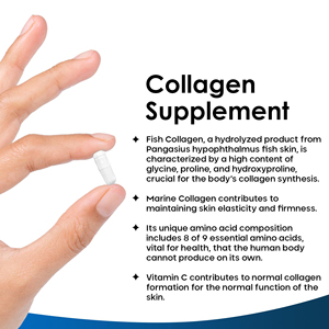 Capsule Premium di Peptidi di Collagene 60 Capsule per la Salute di <span class=keywords><strong>Unghie</strong></span>, <span class=keywords><strong>Capelli</strong></span> e Pelle <span class=keywords><strong>Integratore</strong></span> di Collagene Marino - Product Image 2