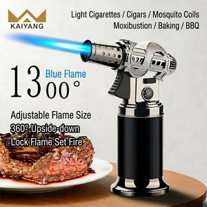 Encendedor de Antorcha Portátil <span class=keywords><strong>a</strong></span> Gas Butano Recargable, Resistente al Viento, de Alta Temperatura, con Ventana Visible, para Barbacoa, Camping, Cigarros y Moxibustión - Product Image 3