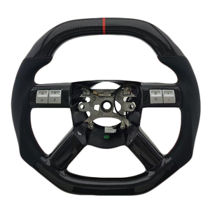 พวงมาลัยหนังแท้แบบเจาะรูคาร์บอนไฟเบอร์สำหรับรถยนต์ Chrysler 300C - Product Image 1