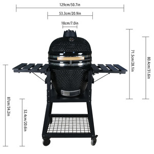 Barbecue au charbon de bois Kamado AUPLEX de 21 pouces, petit modèle, réglable, <span class=keywords><strong>Joe</strong></span> Luxurious Premium, portable, pliable, en céramique, fumoir en acier au carbone, <span class=keywords><strong>Joe</strong></span> - Product Image 3