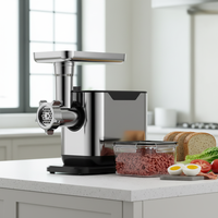 Hachoir à viande électrique en acier inoxydable 800 W, machine à saucisses domestique avec fonction inversée, classe d'efficacité énergétique pour usage en cuisine