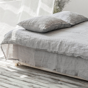 Parure de lit en lin, <span class=keywords><strong>draps</strong></span> plats en lin 100% lin pour lit Queen, ensemble de <span class=keywords><strong>draps</strong></span> en lin en gros, parure de lit personnalisée Queen King, respirante - Product Image 3