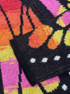 Cardigan en tricot jacquard coloré à motif papillon pour <span class=keywords><strong>femme</strong></span>, col rond, boutonné, ouvert sur le devant, vêtement d'extérieur décontracté pour le quotidien et les festivals - Product Image 4