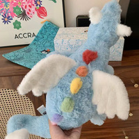 Peluche en coton biologique pour chat, Dragon du Ciel, Dragon des Neiges, Dinosaure en fourrure, Animaux en peluche, Coussin lesté doux, Dragon Volant