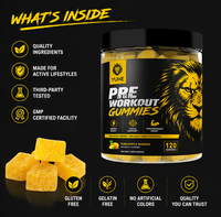 Gummies pré-entraînement à marque privée, bêta-alanine, boost d'énergie, performance, gummies pré-entraînement