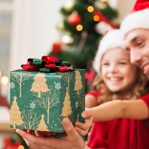 MAYPLUSS Green Kraft Christmas <b>Wrapping</b> <b>Paper</b> 17Inch X 33Feet Recyclable Matte Holiday Gift Wrap - Product Image 5