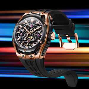 GELATU 6008 뜨거운 판매 스타일 사용자 정의 로고 oem 스켈레톤 속이 빈 스테인레스 스틸 뚜르비옹 자동 기계식 시계 - Product Image 2