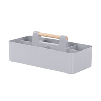 Boîte de rangement de bureau en plastique avec poignée, organisateur moderne et minimaliste pour cosmétiques, télécommande, rouge à lèvres, fard à paupières