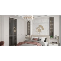 Armoire de plain-pied personnalisée de style ouvert Système d'armoire Panneau de particules pour animaux de compagnie Porte de miroir coulissante Placard ambulant Dressing