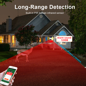 WiFi <span class=keywords><strong>Sensor</strong></span> de movimiento Alarma Exterior 120db Sonido Sirena de seguridad solar Luz con operación de aplicación Tuya - Product Image 3