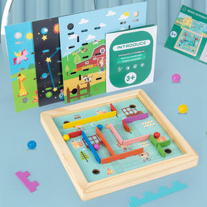 Jouets labyrinthe en bois pour filles, puzzles 3D, entraînement de la coordination œil-main, <span class=keywords><strong>jeux</strong></span> de concentration sur circuit d'équilibre - Product Image 3