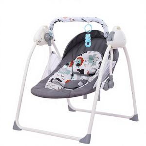 Silla Mecedora y Cuna Eléctrica <span class=keywords><strong>para</strong></span> Bebés con Función de Sentarse y Acostarse, Estructura Metálica, Diseño de Dibujos Animados, <span class=keywords><strong>para</strong></span> Bebés de 0 a 2 Años - Product Image 1