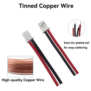 Cable de terminal de un solo extremo JST PH de 2.0 mm de paso, 2P, con extremo estañado, personalizable de fábrica, para arnés de cableado electrónico para tiras de iluminación LED - Product Image 2