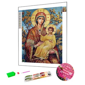 Haute qualité peinture religieuse diamant mosaïque à la main cadeau broderie décor à la maison bricolage strass broderie diamant peintures